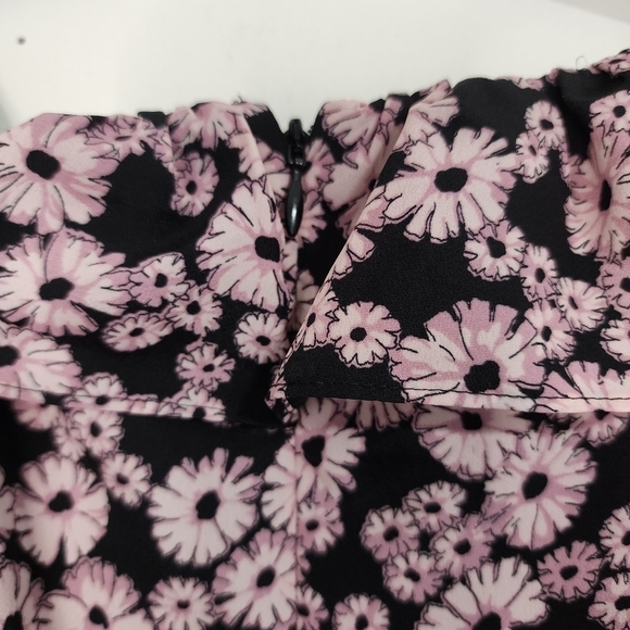 Likely black pink Bella Floral Print Midi Dress Prarie croquet Cottagecore Bridg - Picture 9 of 16